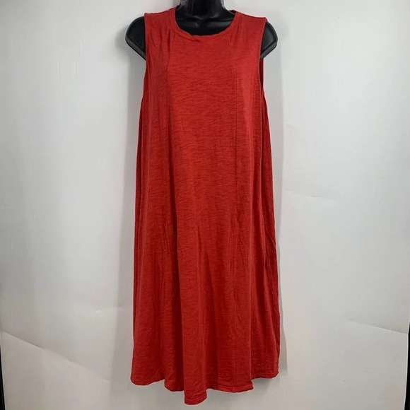 J. Jill Women's Sleeveless Cotton Modal Round‎ Neck A Line Shift Dress Size L - Picture 1 of 13